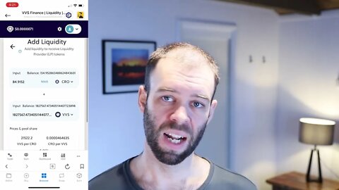 How to flash a CRO-VVS LP & deposit tokens into VVS Finance Crystal Farms - Crypto.com Defi Wallet