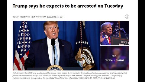 Trump says he expects to be arrested on Tuesday