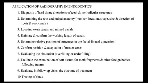 Endodontics L2 & L3 (Endodontic Radiography & Emergency Treatment)