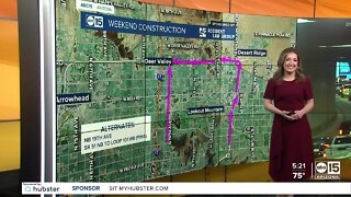 Weekend freeway construction happening around the Valley