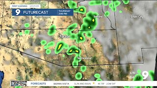 Showers and storms late tonight and Thursday