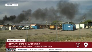 Fire at recycling plant near I-10