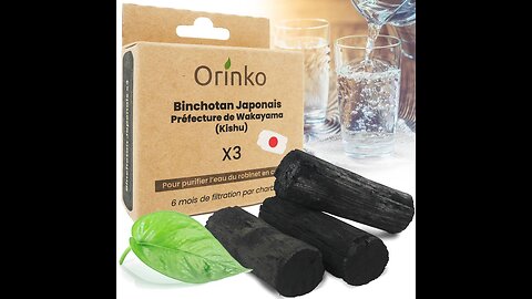 Binchotan Charcoal from Kishu, Japan - Water Purifying Sticks for Great-Tasting Water, 4 Sticks...