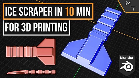 Model An Ice Scraper For 3D Printing In 10 Minutes Ep. 3 - Blender 3.0 / 2.93