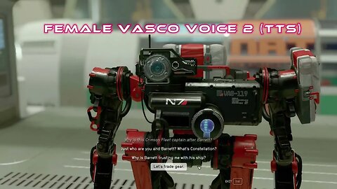 Female Vasco Voice 2 TTS #shorts #starfield #vasco #mod