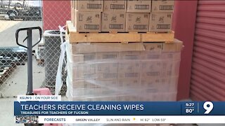 Teachers in Tucson receive cleaning wipes