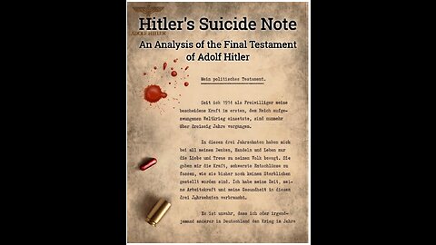 Mike King on Adolf Hitler's Suicide Note