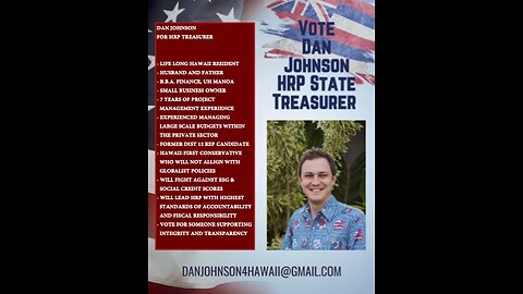 Red Time Stories interview with Dan Johnson Candidate for Hawaii Republican Party Treasurer