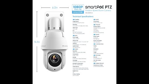 Amcrest 2MP Outdoor PTZ POE + IP Camera Pan Tilt Zoom (Optical 25x Motorized) ProHD POE+ Camera...