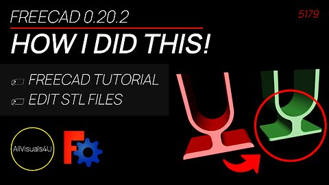 ✂ How I Remixed This Design EASILY - FreeCAD Edit STL - FreeCAD STL To Solid
