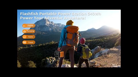 Flashfish Portable Power Station EU Outlet AC 230V 500W(Peak 1000W) Solar Generator 540Wh 120W DC