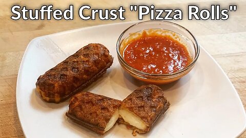 Keto Mozzarella Stuffed Crust Pizza Rolls in a Corndog Maker