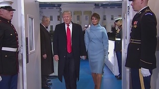 President Donald Trump arrives at White House