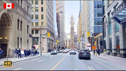 🇨🇦 Driving CANADA - Downtown Toronto Bay Street - Toronto's Financial District 4K drive
