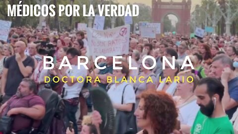 Manifiesto de la Dra Blanca Lario de Médicos por la Verdad en Barcelona.