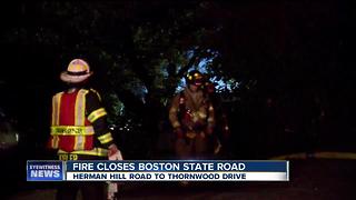 Boston State Road back open after fire