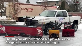 Teen makes thousands plowing during Seattle storm