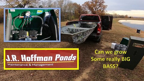 Installing a pond aerator for 2 ponds, multiple air diffusers & fish feeder to grow big bass!
