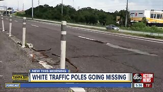 White traffic poles going missing in the Tampa Bay area