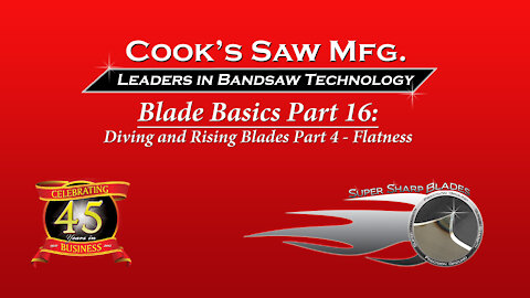 Sawmill Bandsaw Blade Basics 16 - Diving and Rising Blades Part 4 The Flatness