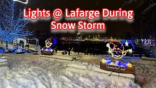 Lights at Lafarge during Snow Storm