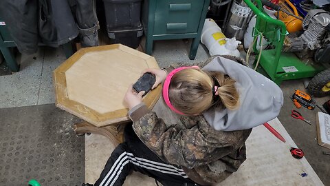 DYI Recycling an 80's End Table in a Cool Buck Deer