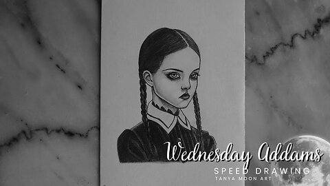 Wednesday Addams Easy Drawing Timelapse | Draw And With Me | Wednesday Vibes Music Copyright Free