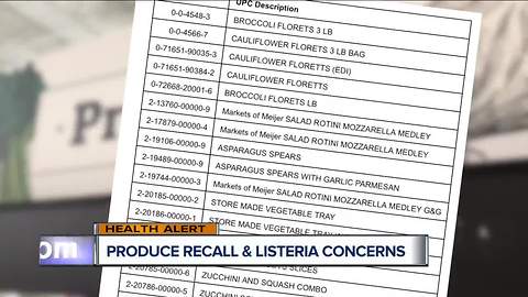 Listeria concerns due to Meijer recalls on packaged produce