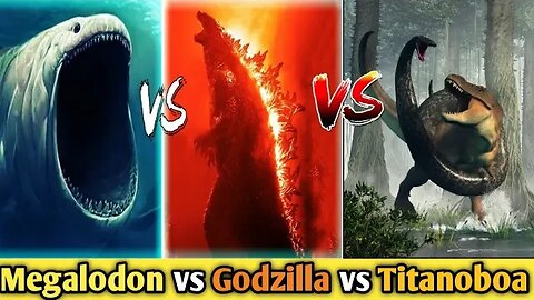 Megaladon vs Godzilla vs Titanoboa||| बताओ कोन जीतेगा #megalodon #godzilla #marvel