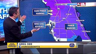 Freeze Warnings issued for Tampa Bay