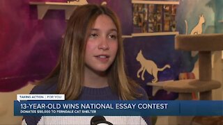 Teen wins contest with essay about her cat and donates winnings to Ferndale cat shelter