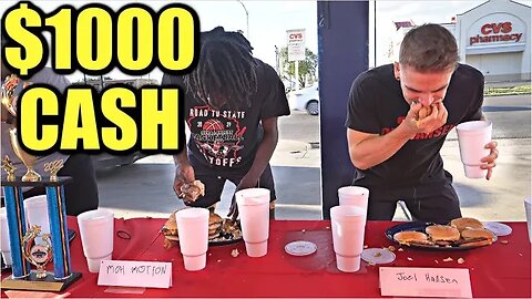 $1000 TEXAS BURGER EATING CONTEST (Gone WILD)! CheeseBurger Eating Championship | San Angelo Texas