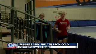 Area runners seek shelter from cold conditions