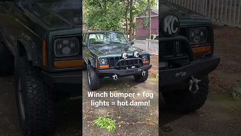 KC highlights? ✅#winch bumper? ✅ How it’s done in videos coming soon. #diy #howto #jeep #offroad #xj