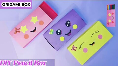 DIY Paper Pencil Box / How to make a Paper pencil Box For Back to school / pencil case easy way