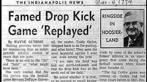 March 4, 1974 - Indianapolis News Recounts 1920 DePauw-Wabash Football Battle