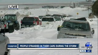 People stranded in their cars during the storm