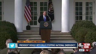 President Trump would veto bills stopping national emergency