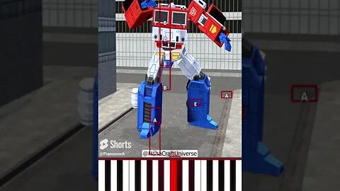 Optimus Crossing Through A Portal To The Skibidi World (@HahaCraftUniverse) - Octave Piano Tutorial