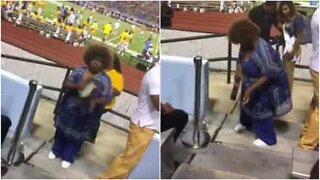 This woman becomes the star attraction at football game