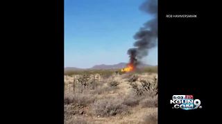 Hot air balloon goes down in north Phoenix desert, catches fire