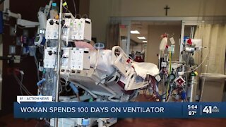 Woman spends 100 days on ventilator