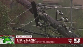 Power poles brought down in Scottsdale following monsoon storm