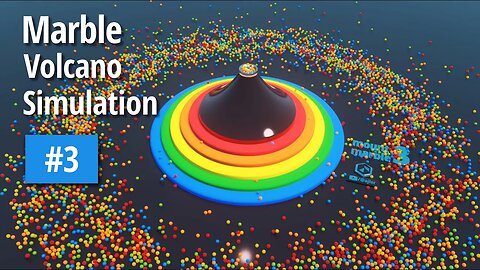 Marble Volcano 3: Marbles Animation of Volcano Erupting