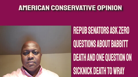 Repub Senators asked zero questions on Babbitt deaths and one question on Officer Sicknick death