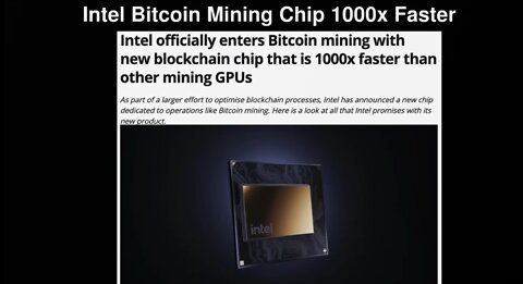 Game Changer: Intel Bitcoin Mining CPU 1000x faster than GPUs..