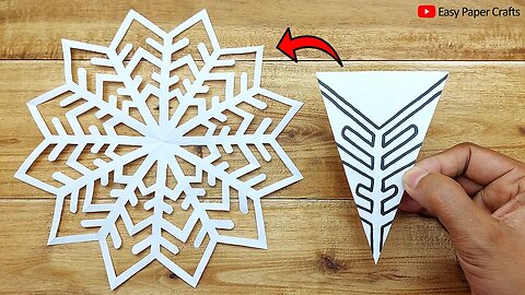 Paper Cutting Snowflake Design ❄️ How to Make Snowflake Out of Paper 🎄 Easy Paper Crafts