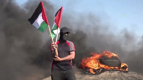 Protests in Gaza against the killing of 5 Palestinians by Israeli forces in the West Bank