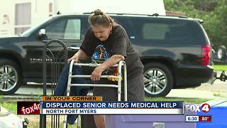 Disabled woman in need of help after being displaced