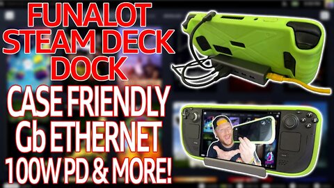 Funalot Steam Deck Dock - Case friendly, Gigabit ethernet, 100w PD & More!